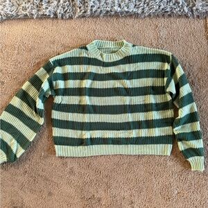 Cozy Striped Green Sweater